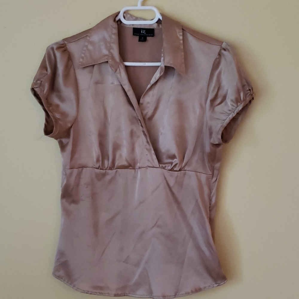 Gold satin top